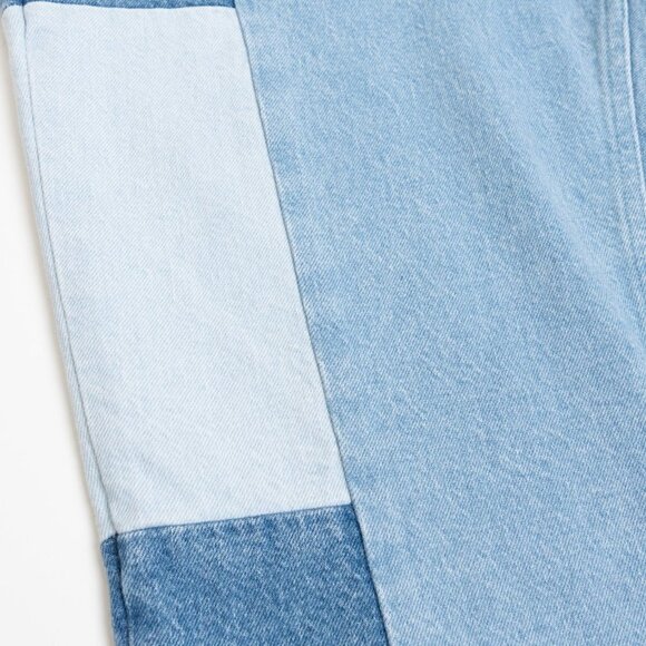 Good American Patchwork Jeans Good Icon Relaxed Straight Ankle Size 14/ US 32 - Picture 8 of 14